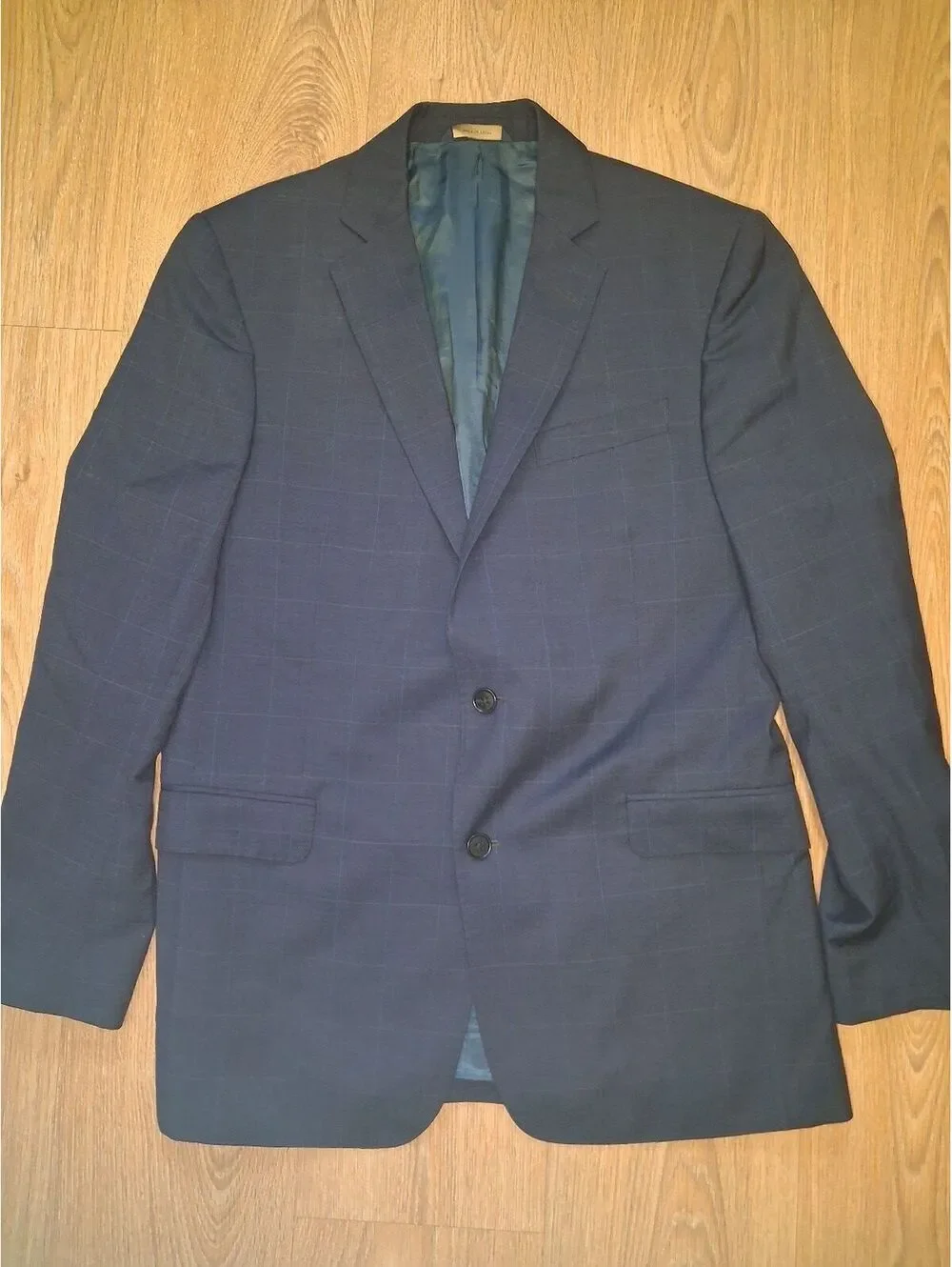 Brooks Brothers Tollegno Sport Coat 40R Navy Windowpane Wool